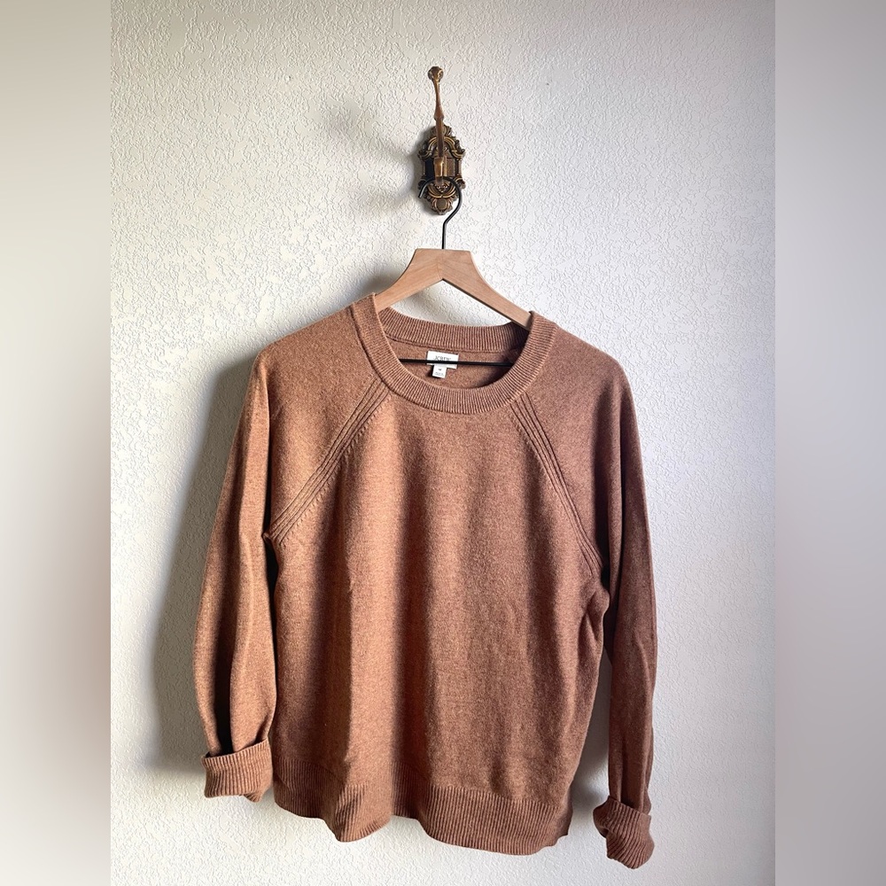 J. Crew Crewneck Sweater in Warm Chestnut Brown
